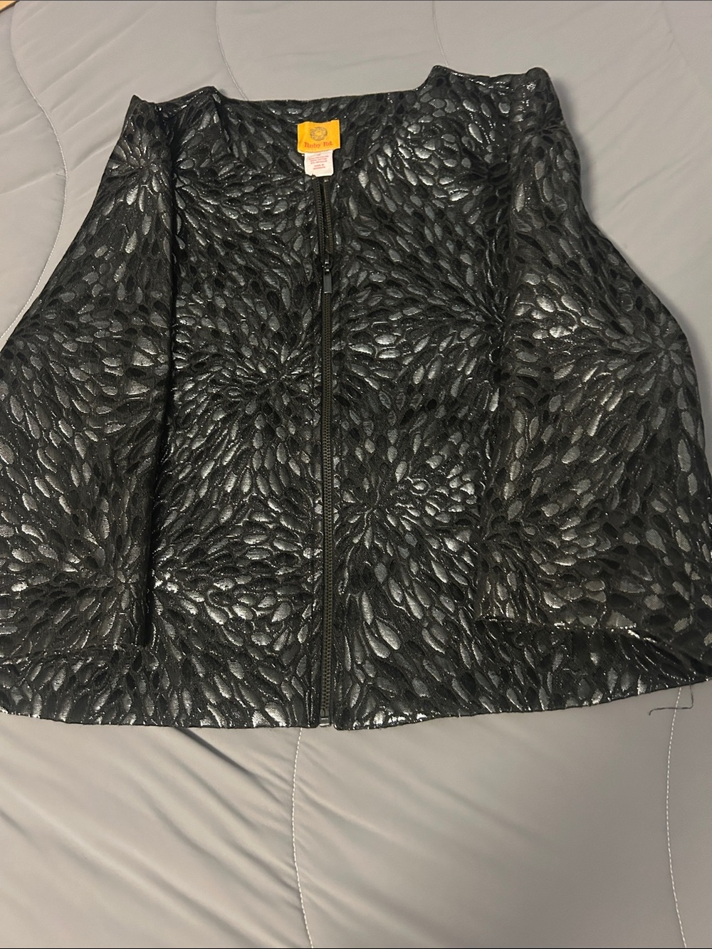 Ruby Rd. Shimmering Black Quilted Zip-Front Jacket